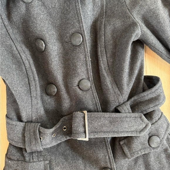 Miss Sixty M60 Gray Wool Pea Coat With Belt Size Small - Picture 3 of 4